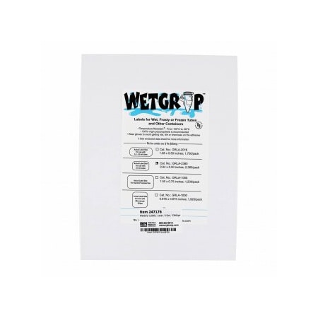 Diversified Biotech WetGrip Labels, Laser, 0.5ml, 2380/pk, 2380PK 247176